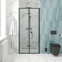 Товар: Душевая дверь Ceruttispa Bella 80 D81B профиль Черный стекло прозрачное - фото 1 Душевая дверь Ceruttispa Bella 80 D81B профиль Черный стекло прозрачное — фото 1, Складные душевые двери