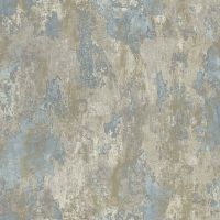 Обои Grandeco Level Two LV 1403 Винил на флизелине (0,53*10,05) Серый/Голубой/Золото, Штукатурка — фото 1, Обои для стен