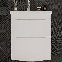 Тумба под раковину Бриклаер Вега 60 4627125415739 подвесная Белый глянец — фото 1, Тумбы под раковину