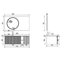 Тумба с раковиной Orans BC-9015-1200L 120 90151200L подвесная Темно-серая — фото 7, Мебель для ванной