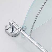 Стеклянная полка Haiba HB1907-2 угловая Хром — фото 3, Полки для ванной и душа