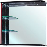 Зеркало Bellezza Рио 70 L 4613611062211 с подсветкой Черное Красное — фото 1, Мебель для ванной