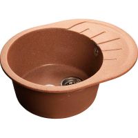 Кухонная мойка GranFest Rondo GF-R580L Терракот — фото 1, Кухонные мойки