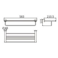 Полка для полотенец CeramaLux Loft 53910 Хром — фото 2, Полки для полотенец