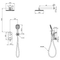 Душевая система Teska Alinda AS2201 Хром — фото 3, Встраиваемые душевые комплекты