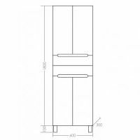 Шкаф пенал СанТа Лондон 60 Белый — фото 3, Мебель для ванной