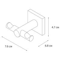 Двойной крючок Fixsen Lux Chrome FX-15005A Хром — фото 3, Крючки для полотенец