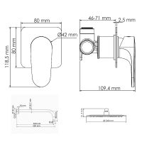 Душевая система WasserKRAFT Spree A1451.097.121 Никель — фото 8, Встраиваемые душевые комплекты