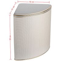 Корзина для белья Geralis RWG-U Ромб Белая, кант Золото, угловая — фото 5, Корзины для белья