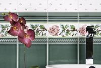 Керамический бордюр Adex Modernista Cenefa Rosas PB C/C B Carmin 7,5х15 см — фото 2, Керамическая плитка