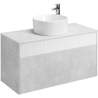 Тумба под раковину Aquaton Марбл 100 1A276301MH4C0 подвесная Слэйт Белый матовый — фото 2, Мебель для ванной
