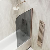 Товар: Шторка на ванну Maybah Glass MGV-609-2 500x1400 поворотная на монопетле Бронза стекло графитовое матовое - фото 4 Шторка на ванну Maybah Glass MGV-609-2 500x1400 поворотная на монопетле Бронза стекло графитовое матовое — фото 4, Неподвижные шторки для ванной