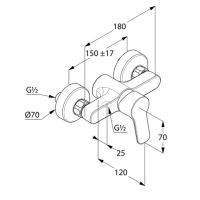 Смеситель для душа Kludi Pure Easy 378419165 Белый Хром — фото 5, Смеситель для душа