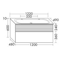 Тумба с раковиной Burgbad Fiumo 120 SFXO122F3956FOT45G0200C0001*2 подвесная Белая Бежевая — фото 3, Мебель для ванной