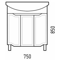 Товар: Тумба под раковину Corozo Мирра 75 SD-00001515 Белая - фото 5 Тумба под раковину Corozo Мирра 75 SD-00001515 Белая — фото 5, Мебель для ванной