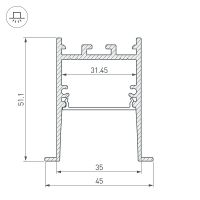 Профиль алюминиевый Arlight Comfort 031766 встраиваемый Черный — фото 3, Профили для светодиодных лент