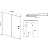 Душевая дверь Vincea City 150 VDS-5CT150CL профиль Хром стекло прозрачное — фото 6, Раздвижные душевые двери