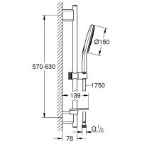 Душевой гарнитур Grohe Rainshower SmartActive 26591000 Хром — фото 6, Душевые гарнитуры
