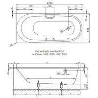 Стальная ванна Bette Comodo 170x75 1640-000 PLUS с шумоизоляцией и антигрязевым покрытием — фото 5, Ванны