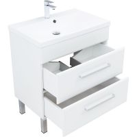 Тумба под раковину Aquanet Лукка 75 302397 подвесная Белая глянцевая — фото 5, Тумбы под раковину