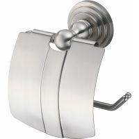 Держатель туалетной бумаги WasserKRAFT Ammer K-7025 с крышкой Хром матовый — фото 1, Держатели туалетной бумаги