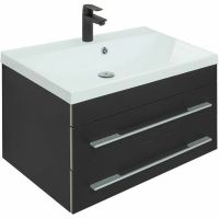 Тумба с раковиной Aquanet Верона New 75 281097 подвесная Черная матовая — фото 1, Мебель для ванной