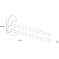 Полотенцедержатель Grampus Briz GR-3002A поворотный Хром — фото 2, Полотенцедержатели