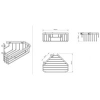 Полка корзина Sonia Contract 189847 угловая Черная матовая — фото 6, Полки для ванной и душа