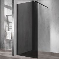 Душевая перегородка Vincea Walk-In 90 VSW-1H900CGB профиль Черный матовый стекло тонированное — фото 1, Душевые перегородки