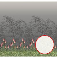 Фреска Ortograf Oasis 32709 Фактура флок FLK Флизелин (2,8*2,7) Серый/Розовый/Зеленый, Деревья/Цветы — фото 1, Фрески