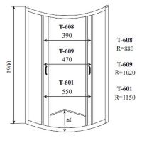 Душевой уголок Timo Altti 90х90 ALTTI-609C профиль Хром стекло прозрачное — фото 7, Душевые уголки четверть круга