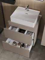 Товар: Тумба с раковиной Orange Line 60 Li-60TuLMDF+B04-500W подвесная Латте матовый - фото 4 Тумба с раковиной Orange Line 60 Li-60TuLMDF+B04-500W подвесная Латте матовый — фото 4, Мебель для ванной