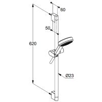 Душевой гарнитур Kludi Dive 6861005-00 Хром — фото 2, Душевые гарнитуры на штанге