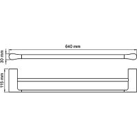 Полотенцедержатель WasserKRAFT Wiese двойной Оружейная сталь арт-K-8940 — фото 4, Полотенцедержатели