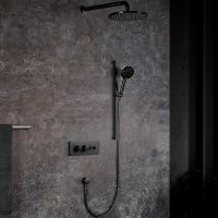 Душевая система Black&White Universe U7646GM 7646GM с термостатом Gun Metal — фото 1, Душевое оборудование. Душевая программа