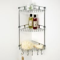 Полка корзина WasserKRAFT угловая Хром арт-K-1233 — фото 3, Полки для ванной и душа