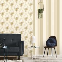 Обои Andrea Rossi Gallinara 54314-4 Винил на флизелине (1,06*10,05) Бежевый, Ромб — фото 2, Обои для стен
