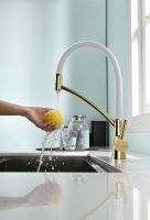 Товар: Смеситель для кухни Paulmark Siegen Si213111-Gw Золото Белый - фото 4 Смеситель для кухни Paulmark Siegen Si213111-Gw Золото Белый — фото 4, Смесители для кухни