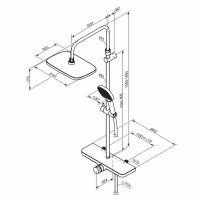 Душевая система Damixa Merkur 940730300 Черная матовая — фото 7, Душевое оборудование. Душевая программа