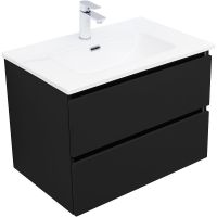 Тумба под раковину Aquanet Вега 2.0 70 337954 подвесная Черная матовая — фото 3, Тумбы под раковину