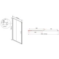 Душевая дверь Vincea Garda 135 VDS-1G135CLG профиль Брашированное золото стекло прозрачное — фото 6, Раздвижные душевые двери