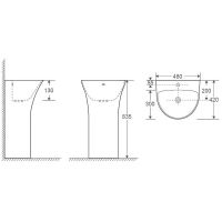 Товар: Раковина WeltWasser Leerbach 4842 GL-WT 48 10000013332 Белый глянец - фото 3 Раковина WeltWasser Leerbach 4842 GL-WT 48 10000013332 Белый глянец — фото 3, Раковины