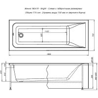 Акриловая ванна Aquanet Bright 180x70 216662 без гидромассажа — фото 9, Ванны