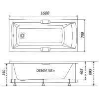 Акриловая ванна Triton Алекса 160x75 Щ0000049163 без гидромассажа — фото 7, Ванны