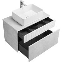 Товар: Тумба под раковину Aquaton Марбл 80 1A276201MH4C0 подвесная Слэйт Белый матовый - фото 6 Тумба под раковину Aquaton Марбл 80 1A276201MH4C0 подвесная Слэйт Белый матовый — фото 6, Мебель для ванной