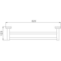 Полотенцедержатель Haiba HB1609 двойной Хром — фото 3, Полотенцедержатели