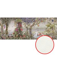 Фреска Ortograf Its Jungle 33678 Фактура флок FLK Флизелин (7,8*3) Серый/Разноцветный, Деревья/Птицы — фото 1, Фрески