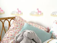 Обои детские Casadeco Rose Nino 85532242 Винил на флизелине (0,53*10,05) Белый/Бежевый/Сиреневый, Животные — фото 2, Обои для стен