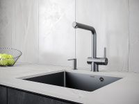 Дозатор для моющего средства Paulmark Decus D004-418 Черный металлик — фото 2, Дозаторы для кухонных моек