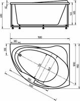 Акриловая ванна Aquatek Альтаир 158x119 R ALT160-0000047 без гидромассажа с фронтальной панелью с каркасом (вклеенный) со слив-переливом — фото 4, Акриловые ванны